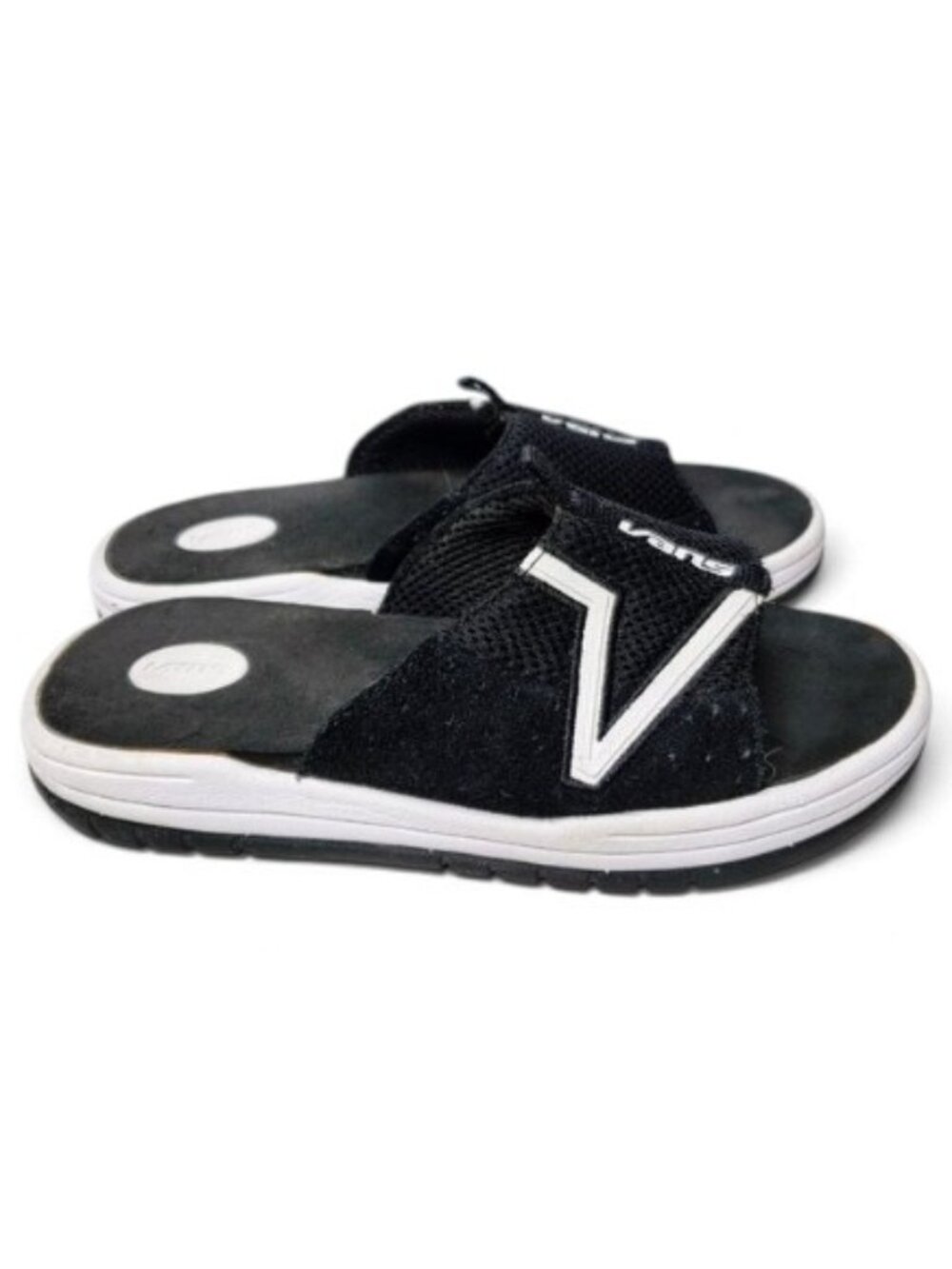 Vans Mesh and Suede Slip On Slide Sandal Womens Black White Loungewear Skate 5
